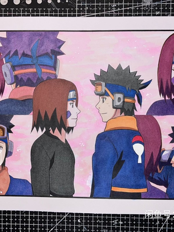 Obt's NARUTO Nohara Rin and Uchiha Obito Hand drawing with marker