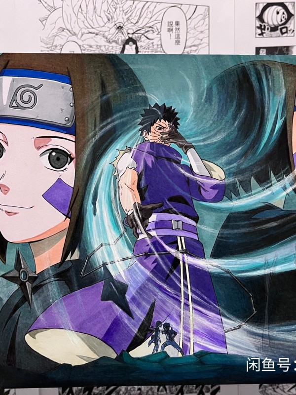 Obt's NARUTO Nohara Rin and Uchiha Obito Hand drawing with marker