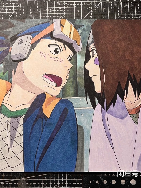 Obt's NARUTO Nohara Rin and Uchiha Obito Hand drawing with marker