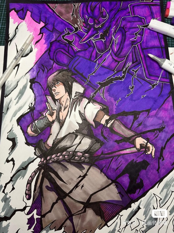 Xiao's NARUTO Uchiha Sasuke Hand drawing with marker