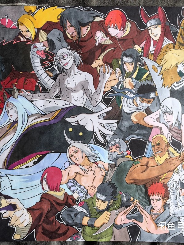 Xiao's NARUTO Huge Family Portrait Hand drawing with marker