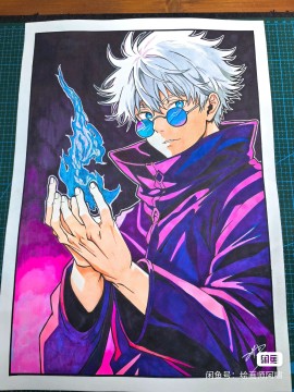 Xiao's Jujutsu Kaisen Satoru Gojo Hand drawing with marker