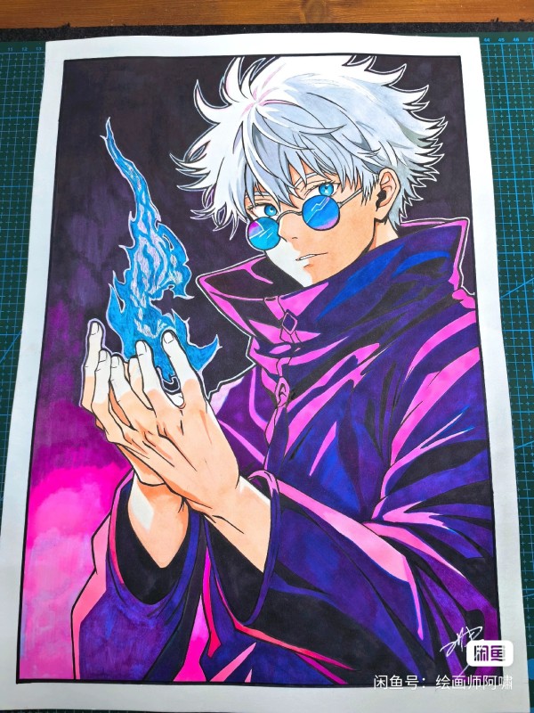 Xiao's Jujutsu Kaisen Satoru Gojo Hand drawing with marker