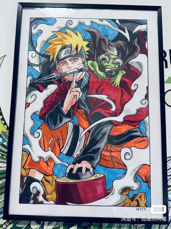 Xiao's Uzumaki Naruto Hand drawing with marker
