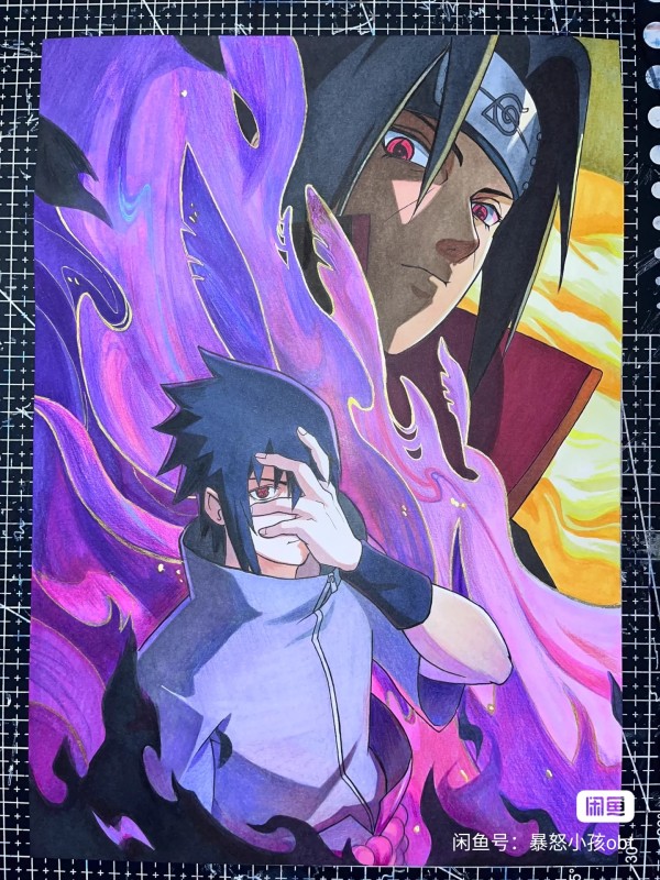 Obt's NARUTO Uchiha Sasuke Hand drawing with marker