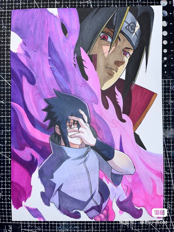 Obt's NARUTO Uchiha Sasuke Hand drawing with marker
