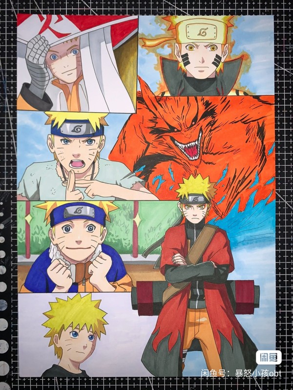 Obt's NARUTO Family Portrait Hand drawing with marker