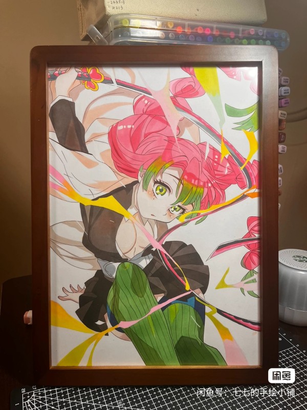 Qiqi's Demon Slayer Kanroji Mitsuri Hot Sexy Hand drawing with marker