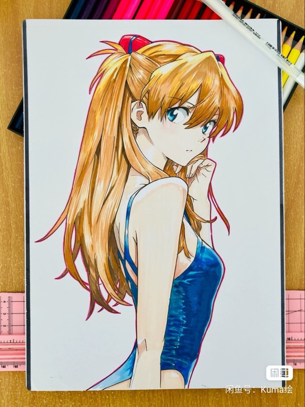 Kuma's EVA Asuka Langley Soryu Hot Sexy Hand drawing with marker
