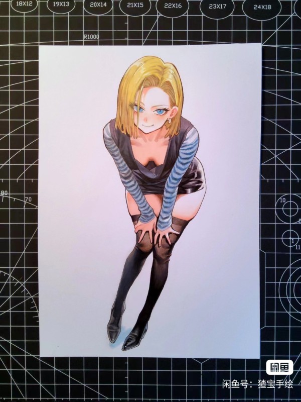Chabao's Dragon Ball Android 18 Hot Sexy Hand drawing with marker